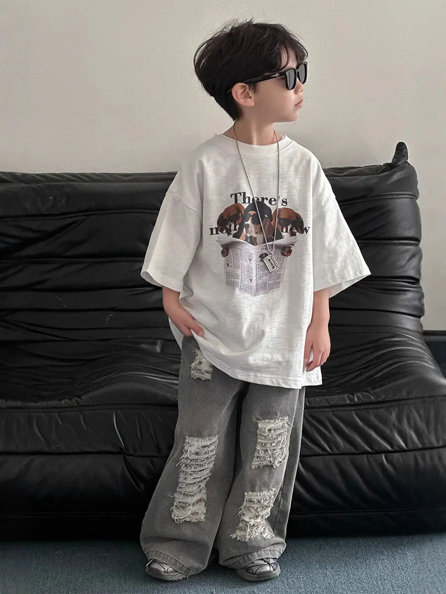 Boys White Graphic T-Shirt Short Sleeve 2025