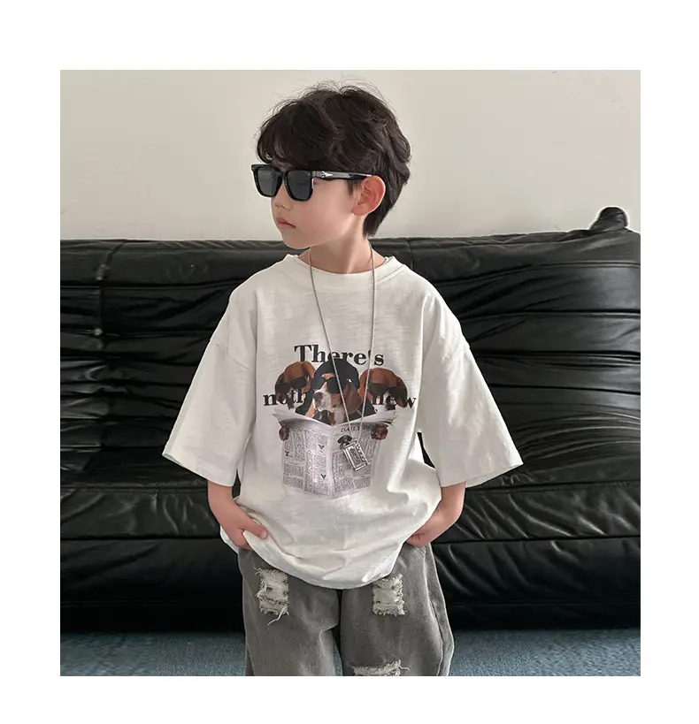 Boys White Graphic T-Shirt Short Sleeve 2025 — feature 1