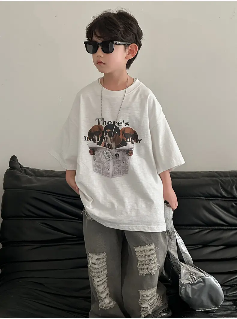 Boys White Graphic T-Shirt Short Sleeve 2025 — feature 11