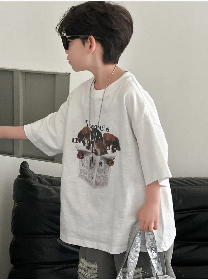 Boys White Graphic T-Shirt Short Sleeve 2025 — feature 12