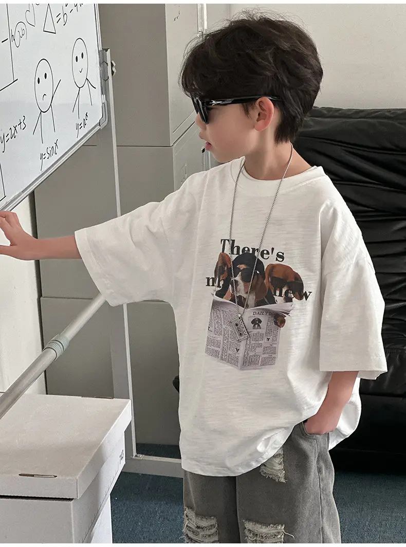 Boys White Graphic T-Shirt Short Sleeve 2025 — feature 7