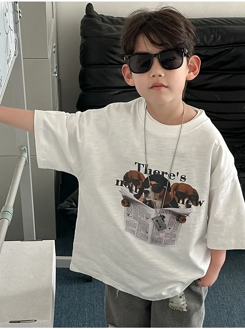 Boys White Graphic T-Shirt Short Sleeve 2025 — feature 9