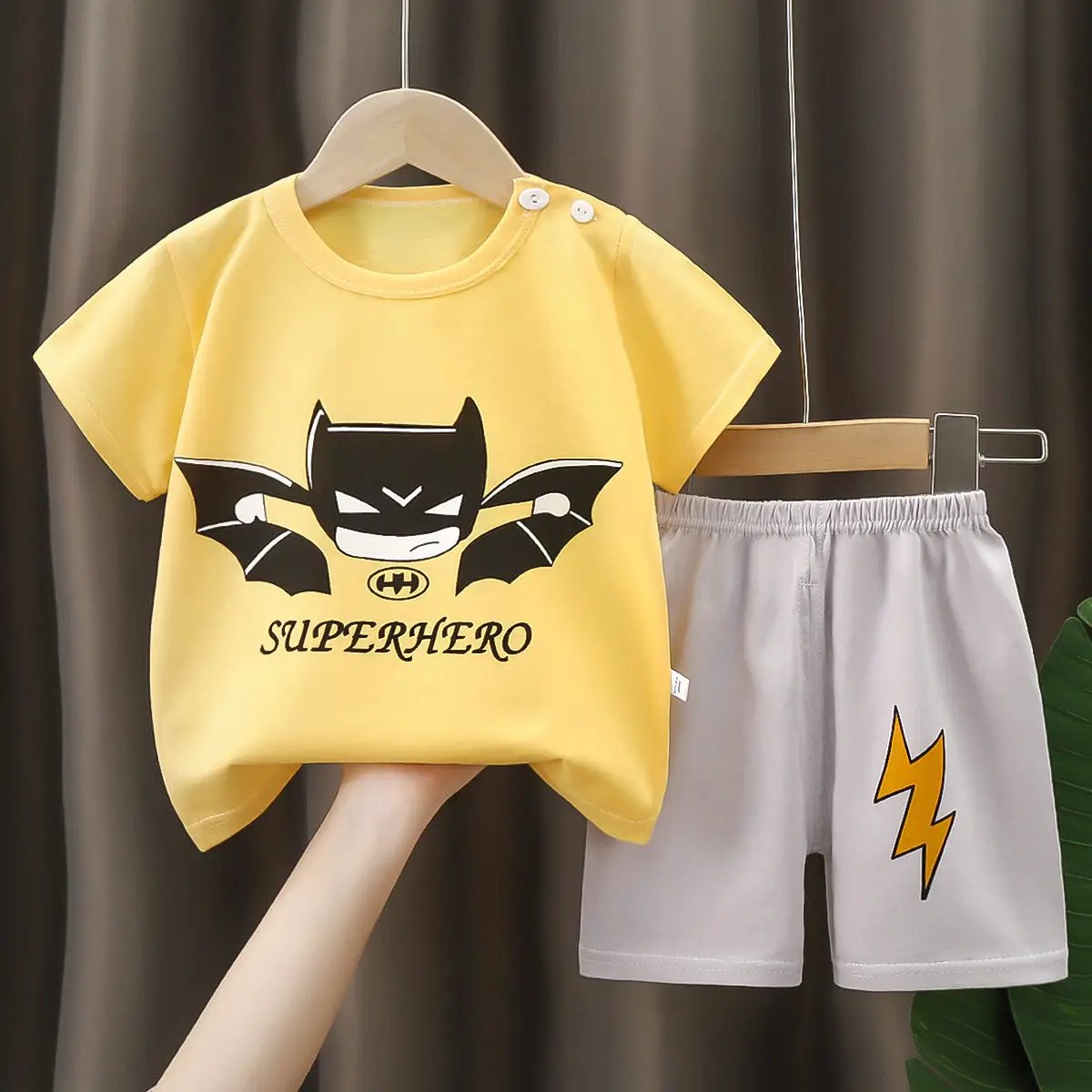 Kids Cotton Bear Print Shorts Set Summer - Image 6