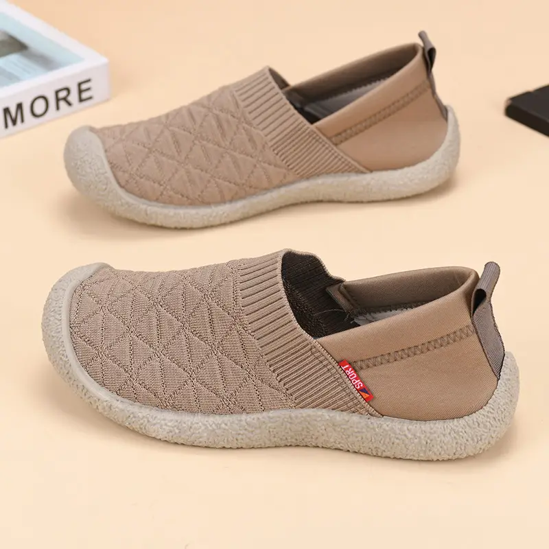 Foreign Trade 2025 New Arrival Cloth Shoes Women's Spring and Autumn Casual Shoes All-match Fly-knit Shoes Slip-on Non-slip Breathable Mother Shoes - Image 5