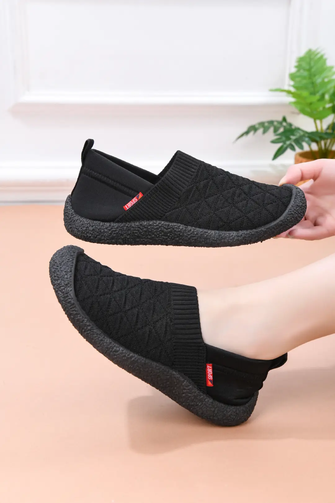 Foreign Trade 2025 New Arrival Cloth Shoes Women's Spring and Autumn Casual Shoes All-match Fly-knit Shoes Slip-on Non-slip Breathable Mother Shoes — feature 26