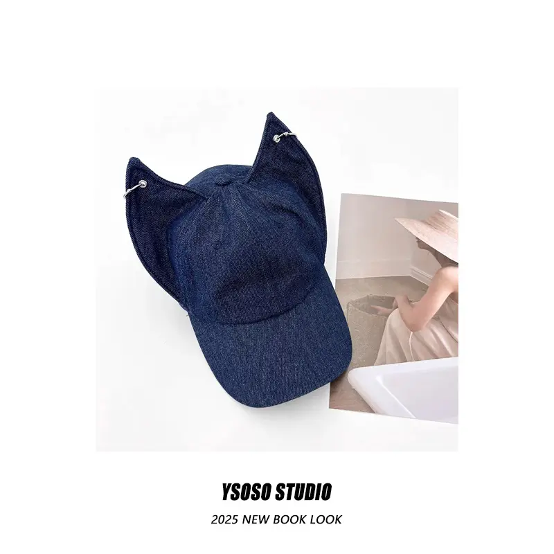 Japanese Sweet Cat Ears Denim Cap for Kids — feature 4