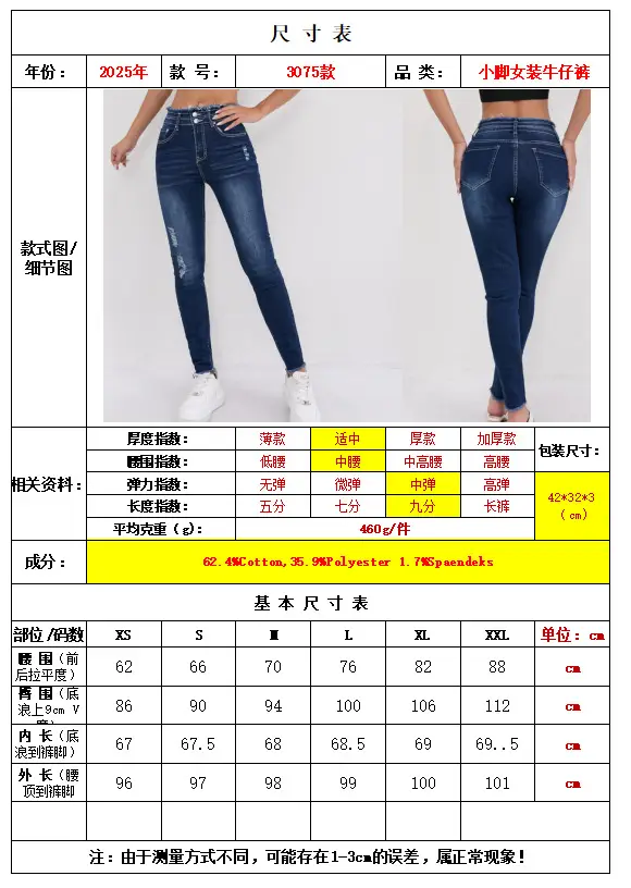 2025 Hot Skinny Jeans Dark Blue Ripped Women — feature 2