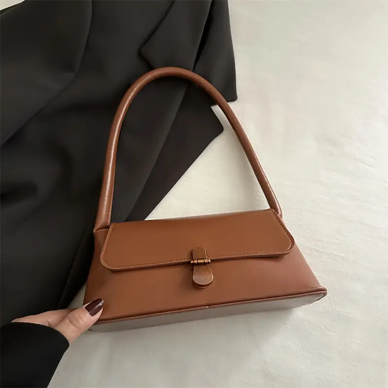 Women's White Leather Crossbody Bag with Gold Clasp — feature 33