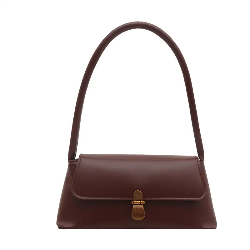 Women's White Leather Crossbody Bag with Gold Clasp - Image 3