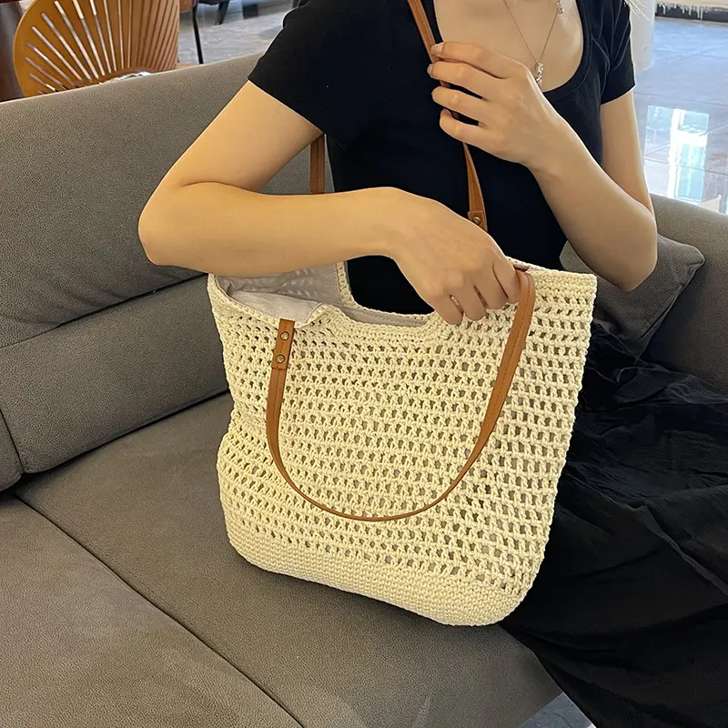 Women's Straw Woven Beach Bag Large Capacity Summer Commute