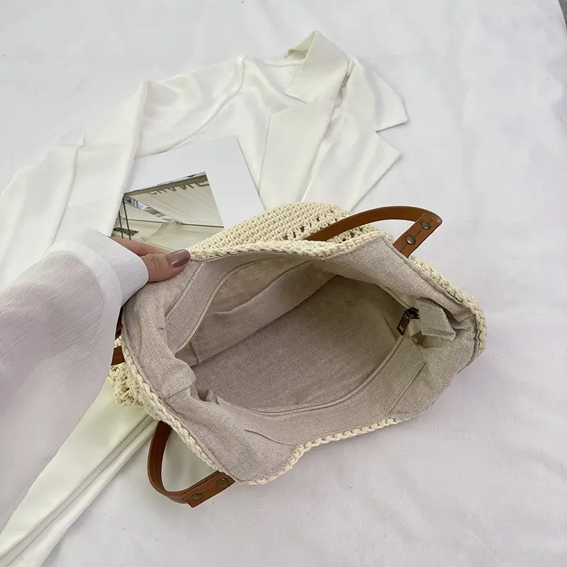 Women's Straw Woven Beach Bag Large Capacity Summer Commute