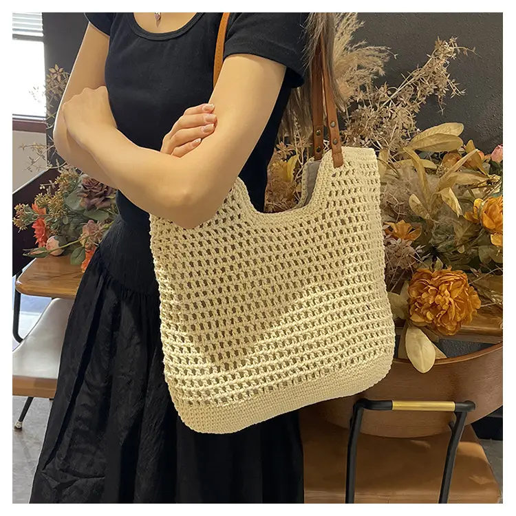Women's Straw Woven Beach Bag Large Capacity Summer Commute — feature 13