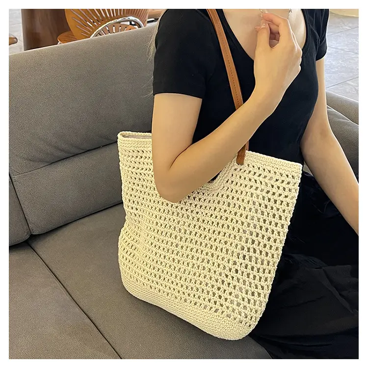 Women's Straw Woven Beach Bag Large Capacity Summer Commute — feature 14