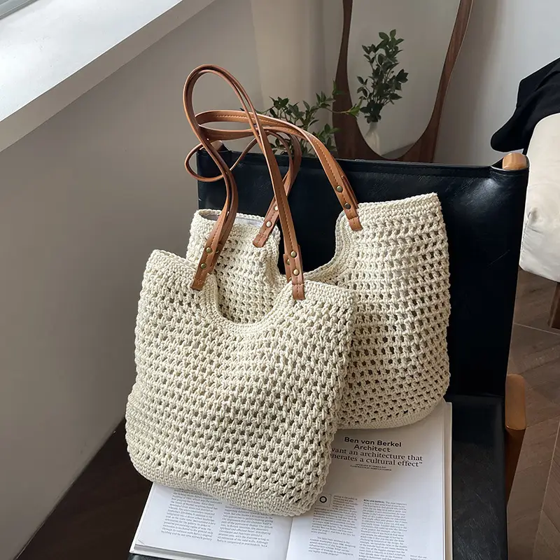 Women's Straw Woven Beach Bag Large Capacity Summer Commute