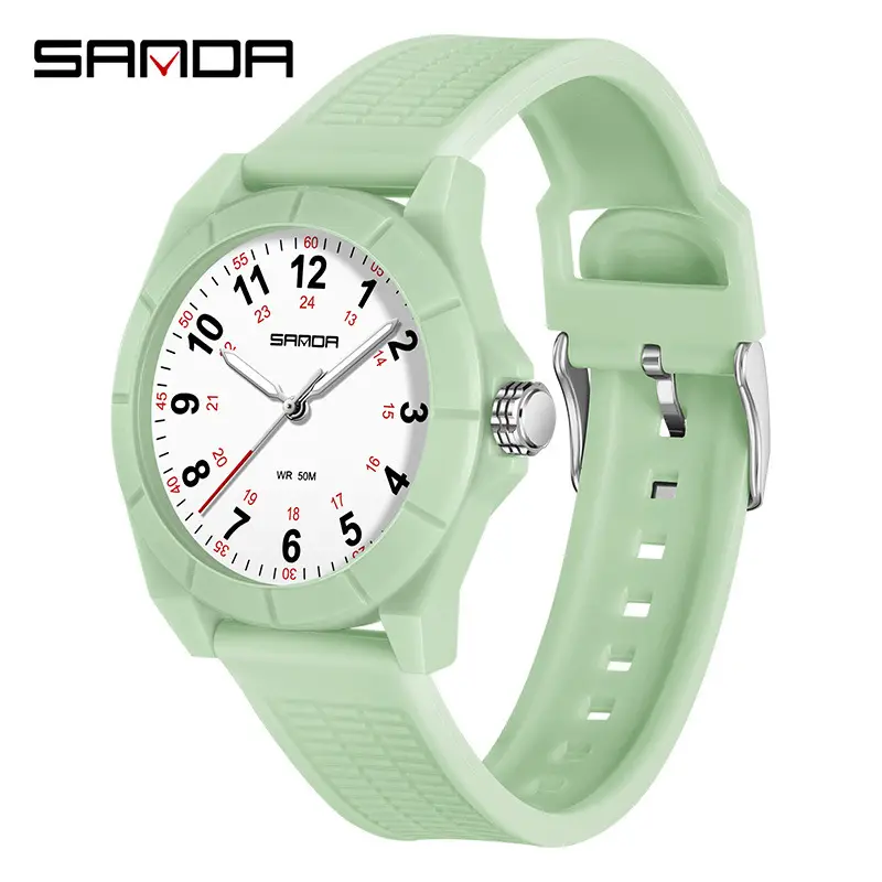 Sanda Mint Green Quartz Watch for Men Women - Image 11