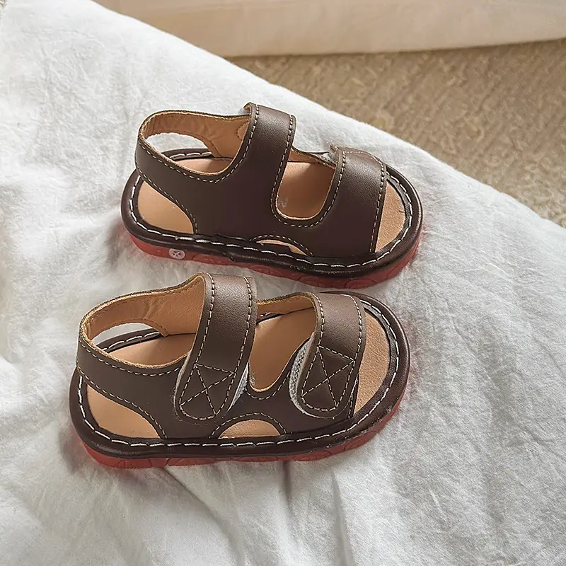 Baby Sandals Brown Non-Slip Soft Sole 6-12M