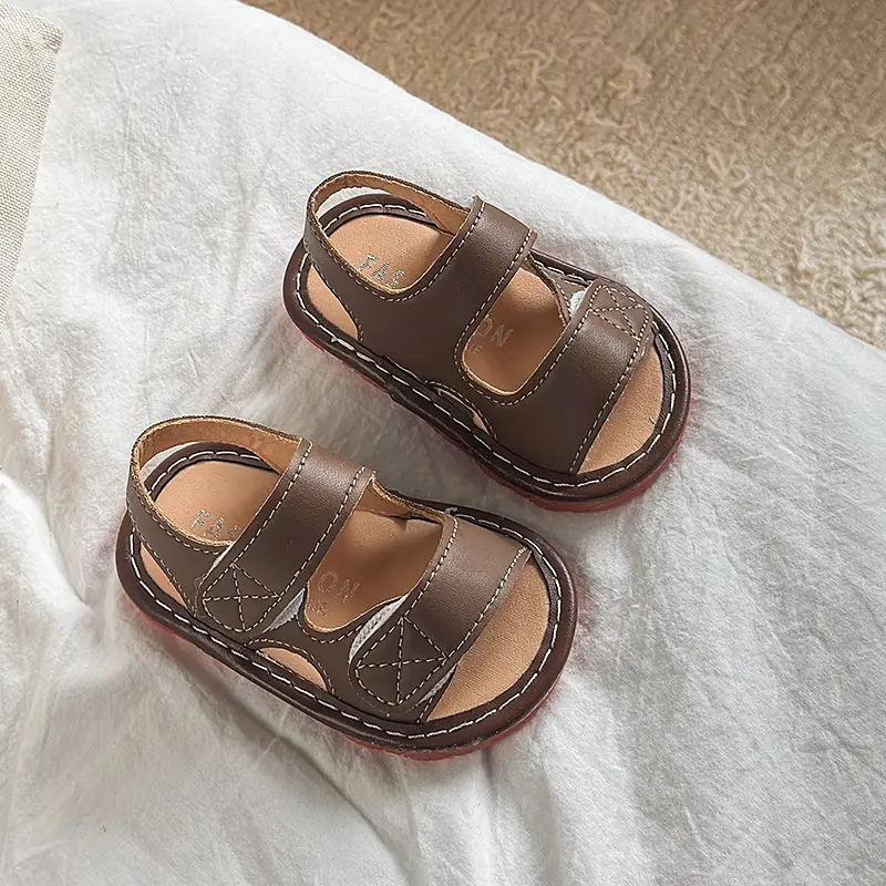 Baby Sandals Brown Non-Slip Soft Sole 6-12M