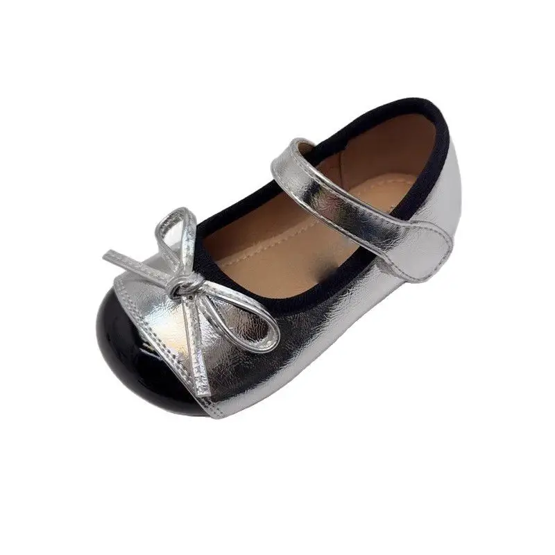 Girls Bow Princess Shoes Black White Baby Toddler Dress - Image 7