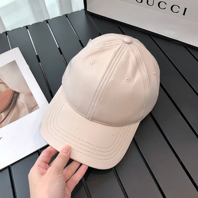 Japanese Leather Baseball Cap Wide Brim for Women Girls - Image 2