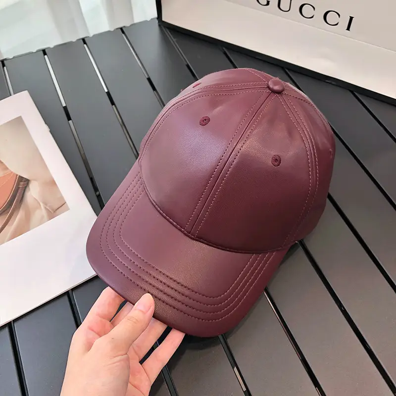 Japanese Leather Baseball Cap Wide Brim for Women Girls - Image 5