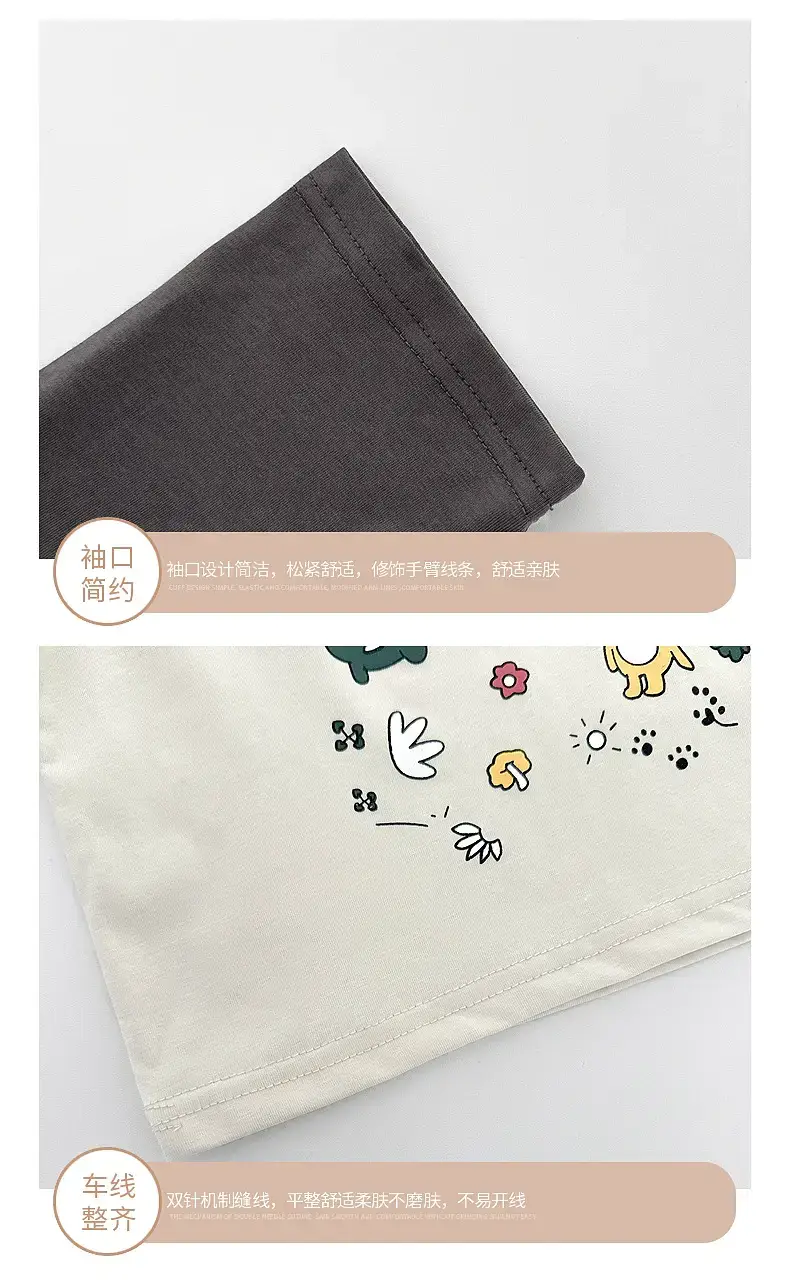 Summer Boys Cartoon Print T-Shirt Grey White Half Sleeve — feature 10
