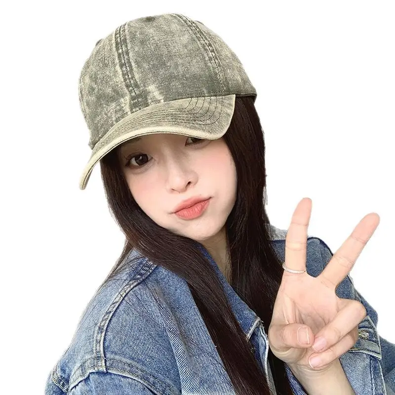 Women Purple Denim Wide Brim Cap Summer Hat - Image 11