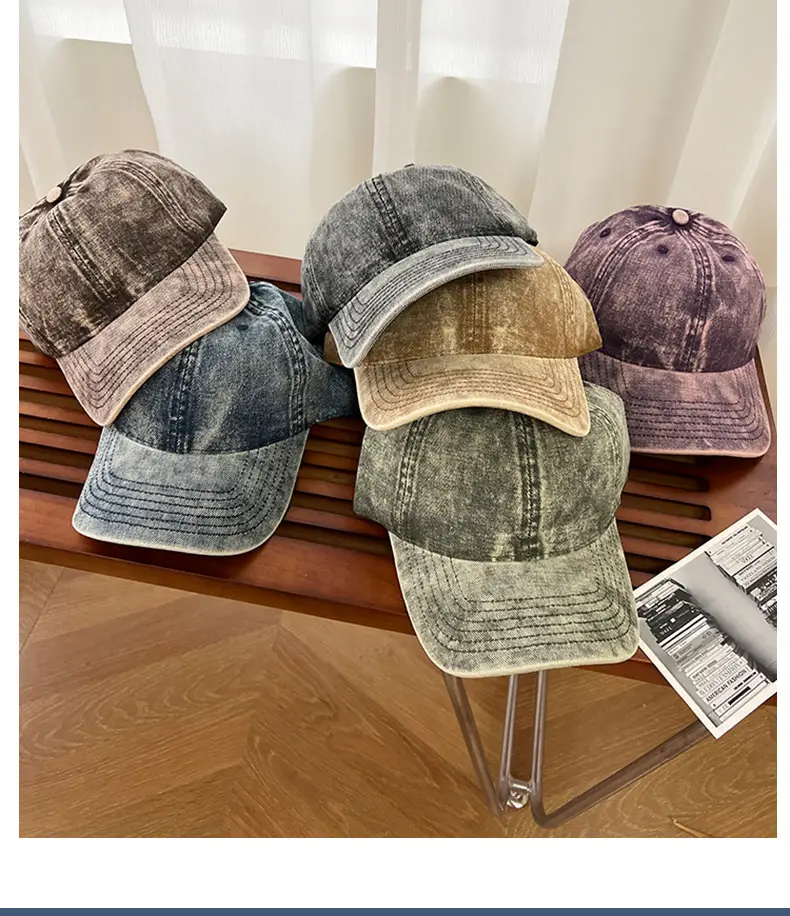 Women Purple Denim Wide Brim Cap Summer Hat — feature 5
