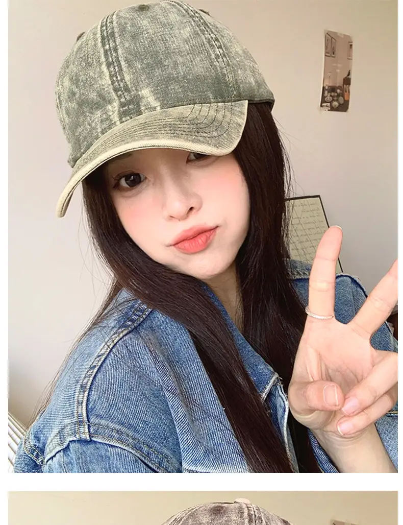 Women Purple Denim Wide Brim Cap Summer Hat — feature 9