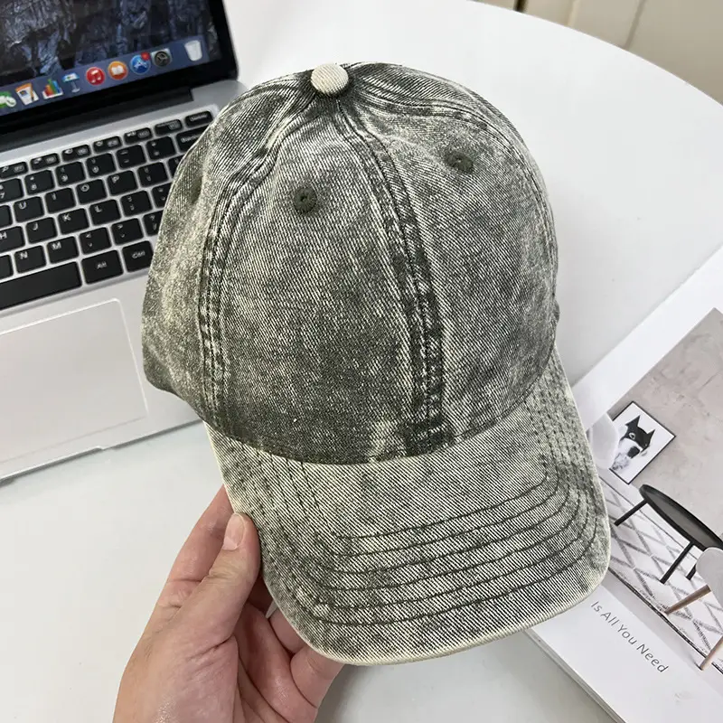 Women Purple Denim Wide Brim Cap Summer Hat - Image 2