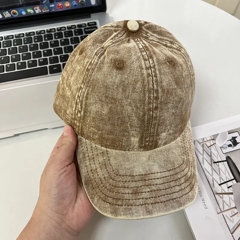 Women Purple Denim Wide Brim Cap Summer Hat - Image 3