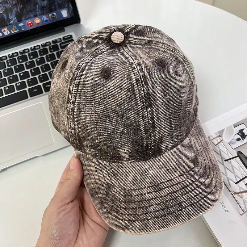 Women Purple Denim Wide Brim Cap Summer Hat - Image 6