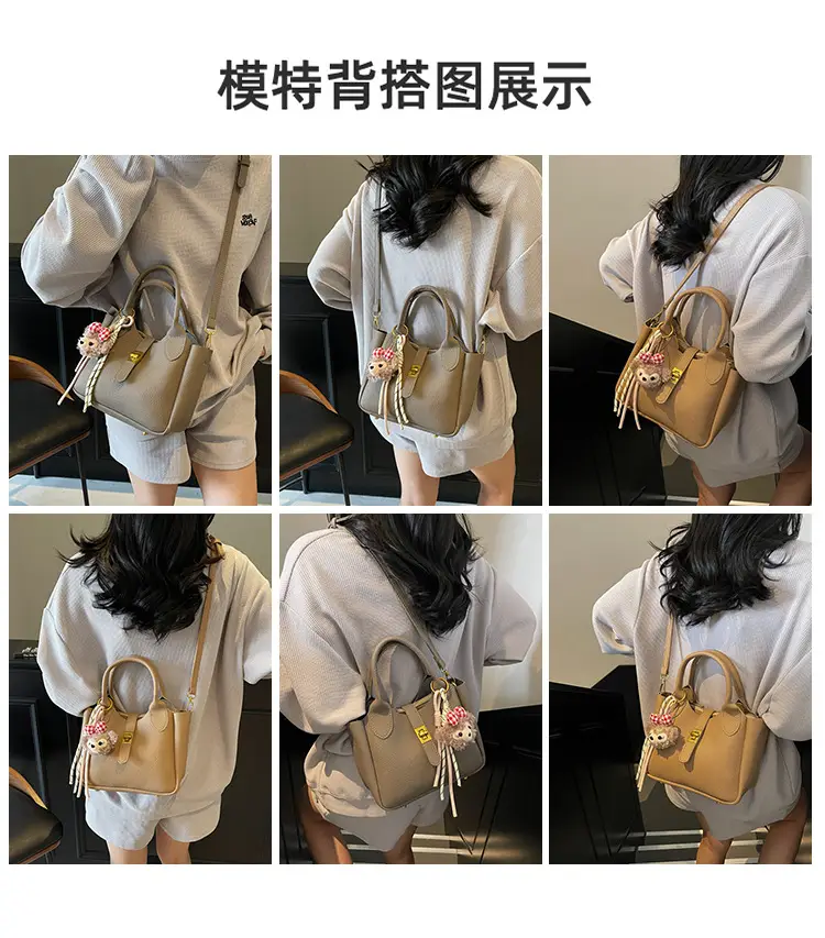 Women's Tan Leather Shoulder Bag with Tassel & Handle — feature 10
