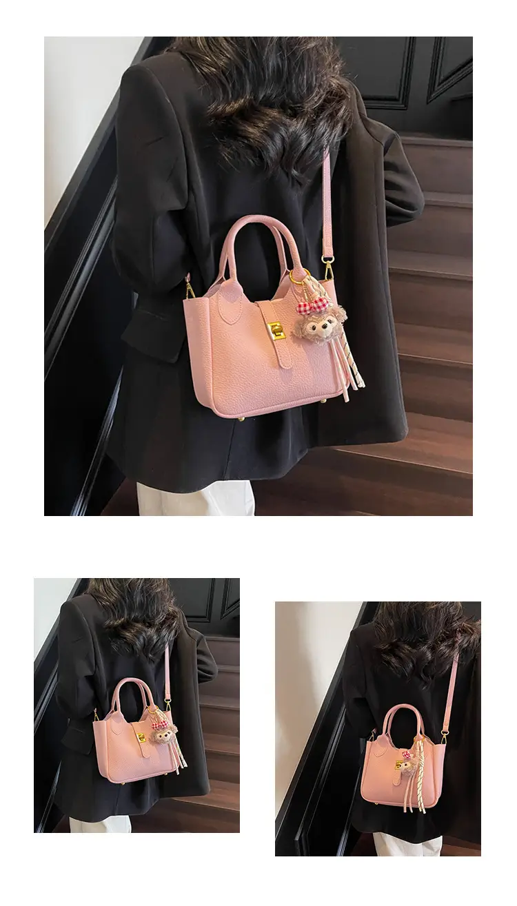 Women's Tan Leather Shoulder Bag with Tassel & Handle — feature 12