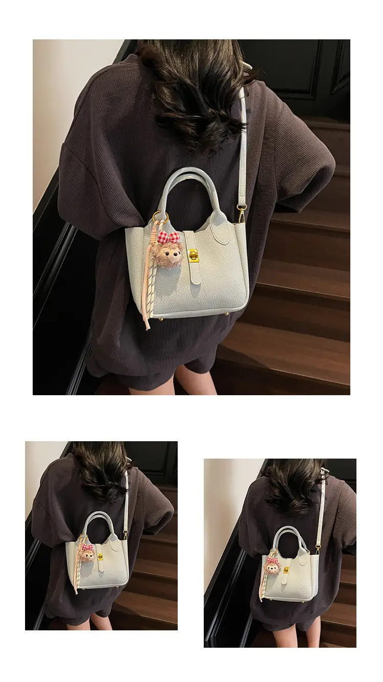 Women's Tan Leather Shoulder Bag with Tassel & Handle — feature 15