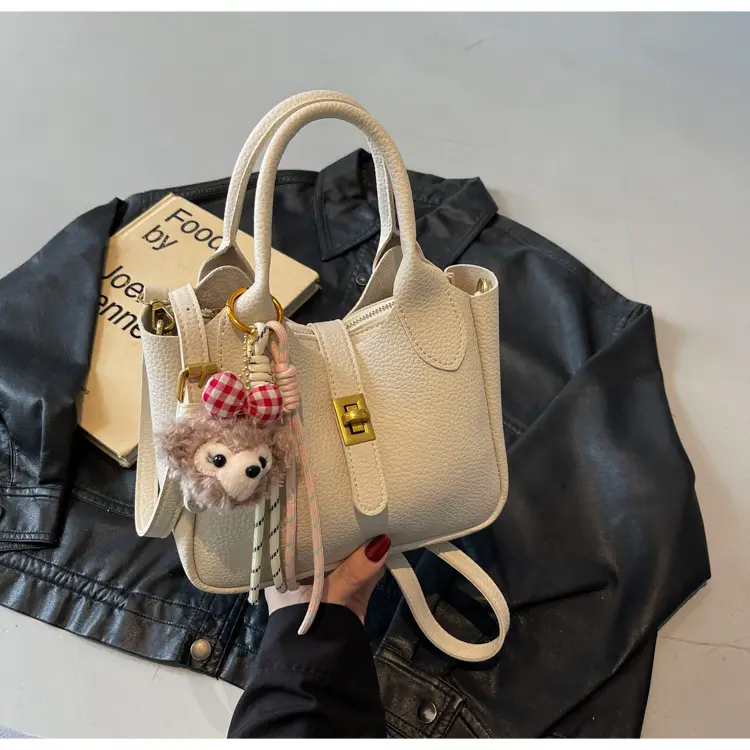 Women's Tan Leather Shoulder Bag with Tassel & Handle — feature 18