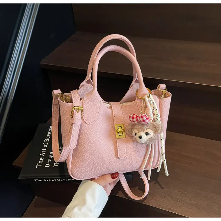 Women's Tan Leather Shoulder Bag with Tassel & Handle — feature 19