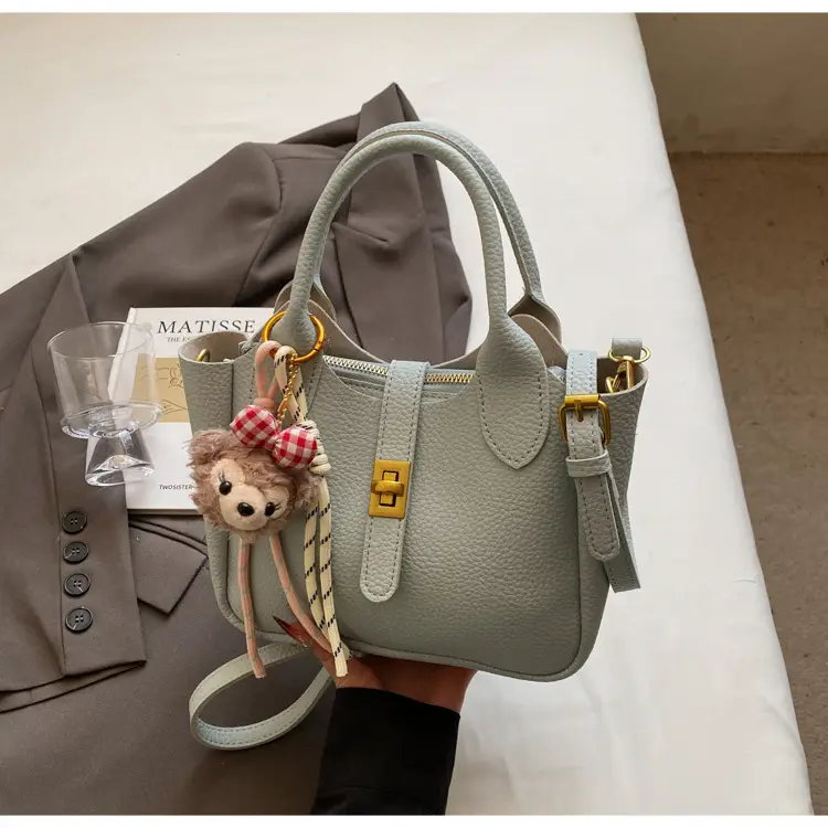 Women's Tan Leather Shoulder Bag with Tassel & Handle — feature 23