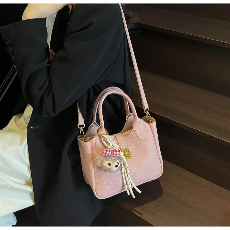 Women's Tan Leather Shoulder Bag with Tassel & Handle — feature 35