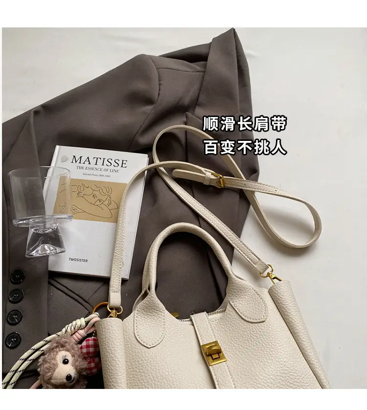 Women's Tan Leather Shoulder Bag with Tassel & Handle — feature 4