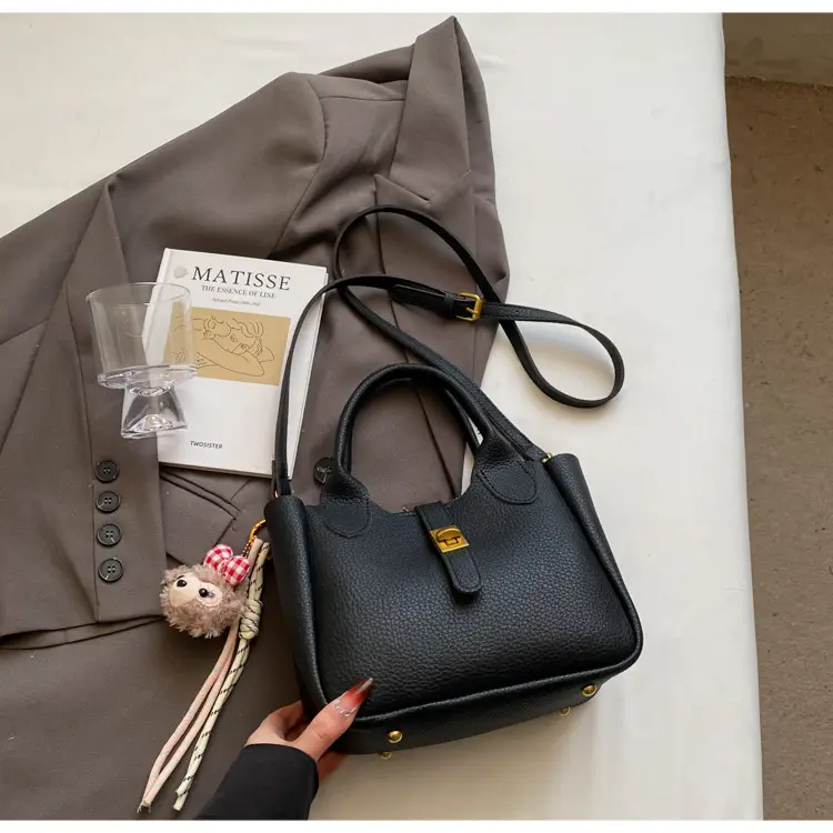 Women's Tan Leather Shoulder Bag with Tassel & Handle — feature 40