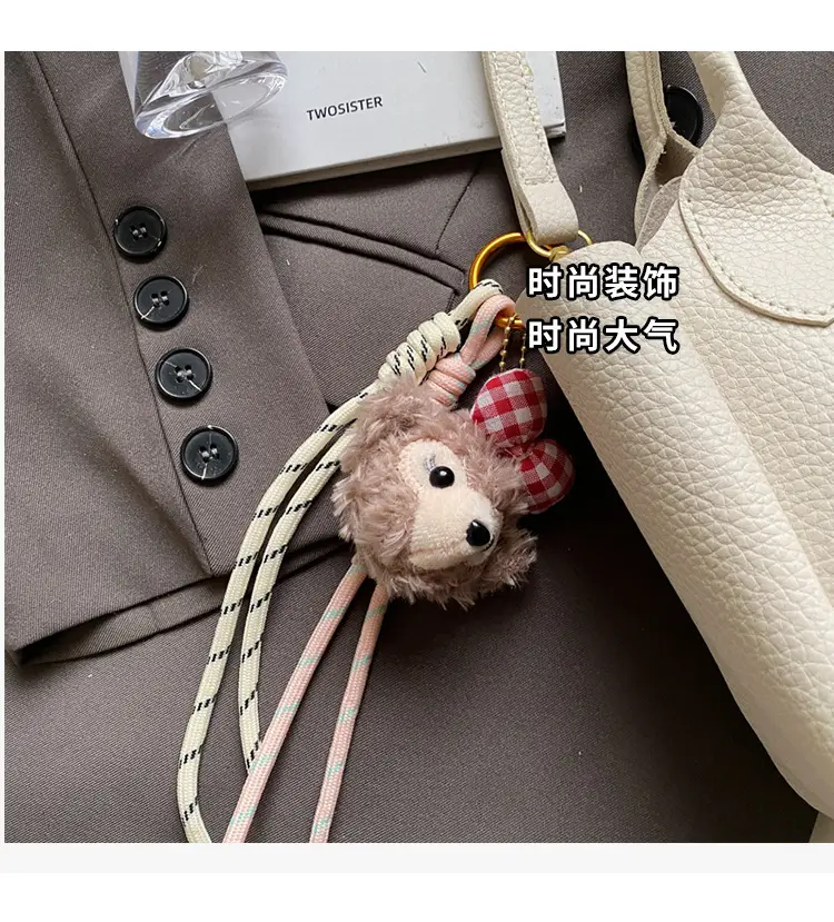 Women's Tan Leather Shoulder Bag with Tassel & Handle — feature 7