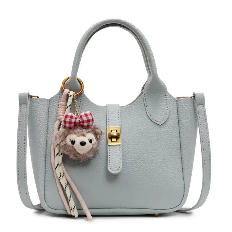 Women's Tan Leather Shoulder Bag with Tassel & Handle - Image 5