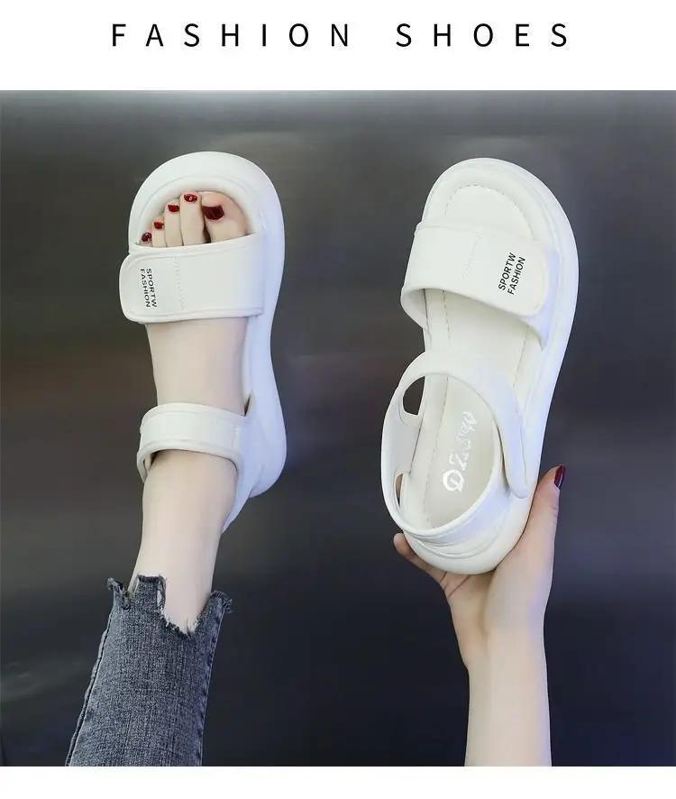 Sports Sandals Women's 2025 Summer New Flat Soft Bottom Non-slip Travel Beach Shoes Running Velcro Casual Shoes — feature 8