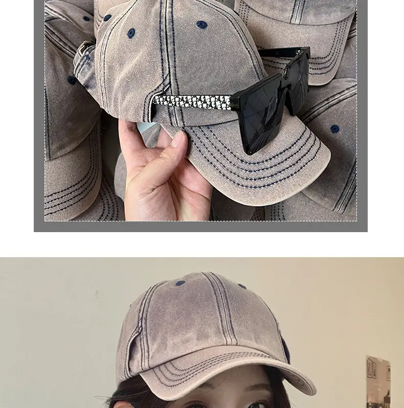 Women Vintage Denim Cap Sun Protection Summer — feature 5