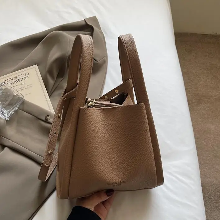 Women's Cream Textured Shoulder Bag 2025 Casual Fashion - Image 8