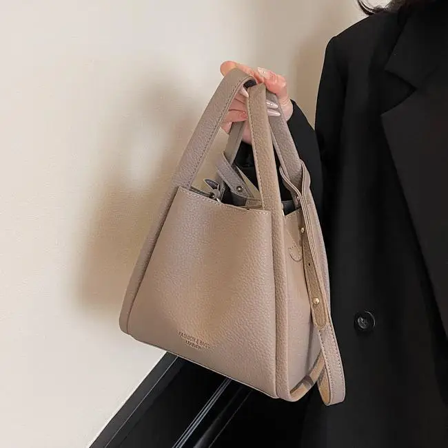 Women's Cream Textured Shoulder Bag 2025 Casual Fashion - Image 10