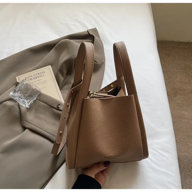 Women's Cream Textured Shoulder Bag 2025 Casual Fashion — feature 24