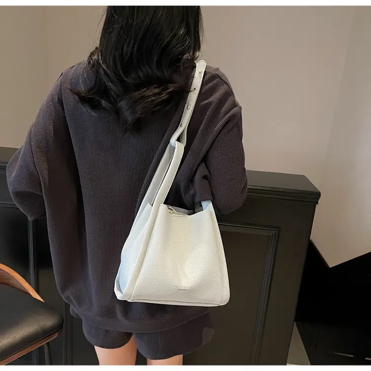 Women's Cream Textured Shoulder Bag 2025 Casual Fashion — feature 29