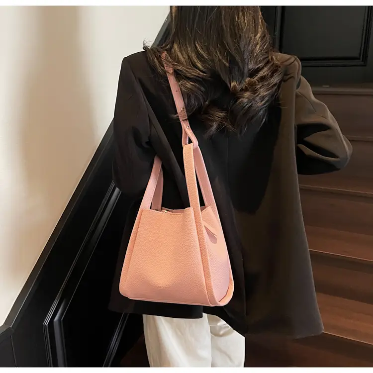 Women's Cream Textured Shoulder Bag 2025 Casual Fashion — feature 37