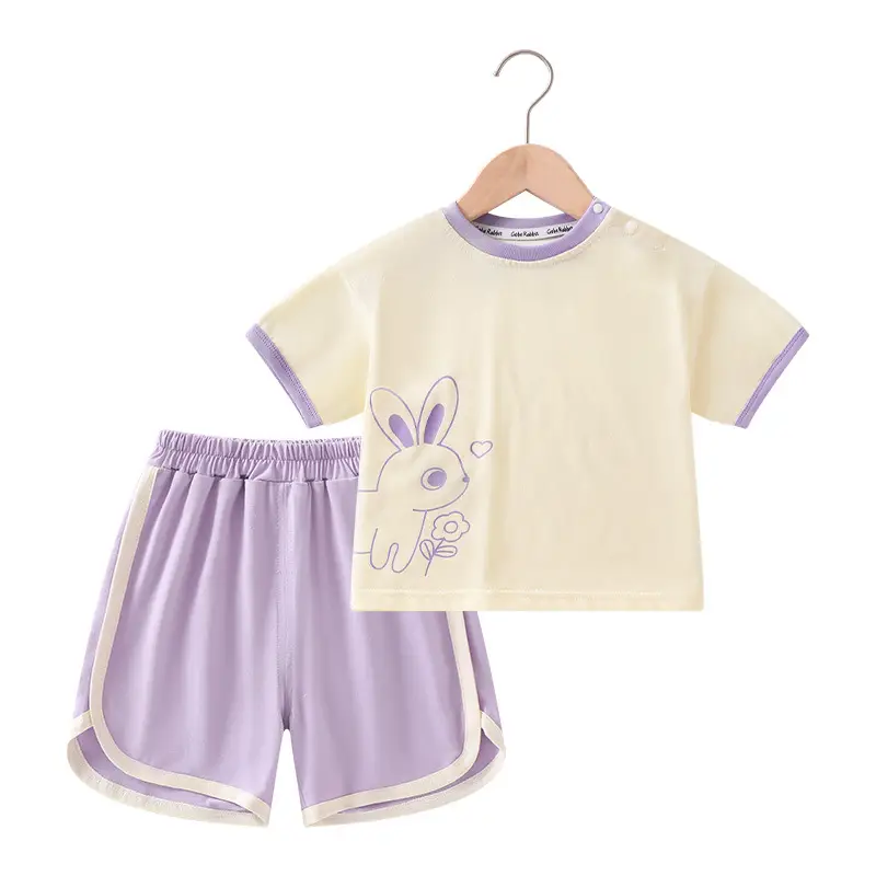 Boys Cotton Shorts Set Yellow Blue 2025 New Arrival - Image 8